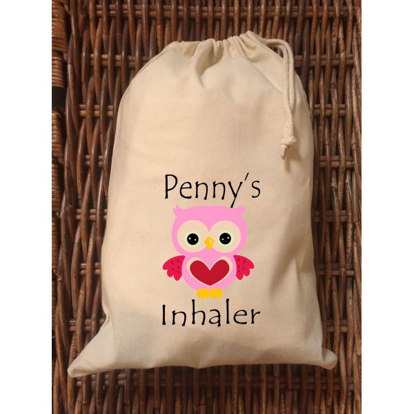 Personalised Inhaler Bag - Penny Owl Design